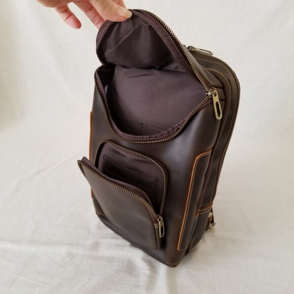 NEW! Star Vista Cowhide Leather Shoulder/Crossbody Bag with Metal Zippers/Hdwr - Picture 12 of 15